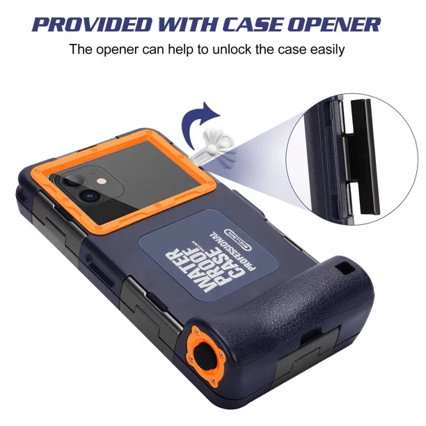 UrbanX Professional [15m/50ft] Swimming Diving Surfing Snorkeling Photo Video Waterproof Protective Case Underwater Housing for Sharp Z2 And all Phones Up to 6.9 Inch LCD with Lanyard