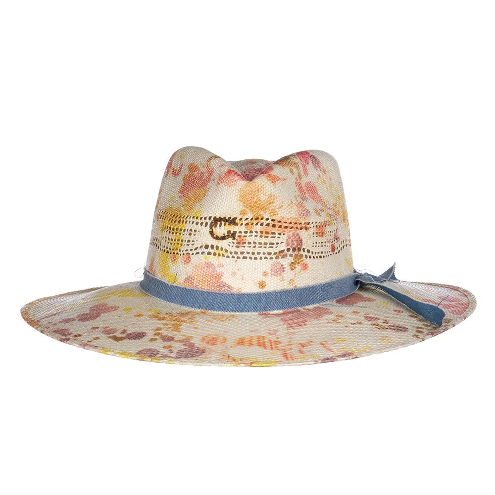 Charlie 1 Horse Womens Big Splash Splattered 3 3/4` Brim Fashion Hat XL Multi