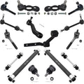 Detroit Axle - 16pc Front Suspension Kit for 1998-2002 Mercury Grand Marquis Lincoln Town Car Ford Crown Victoria, Ball Joints Tie Rods Pitman Idler Arms Adjusting Sleeves Front Rear Sway Bars