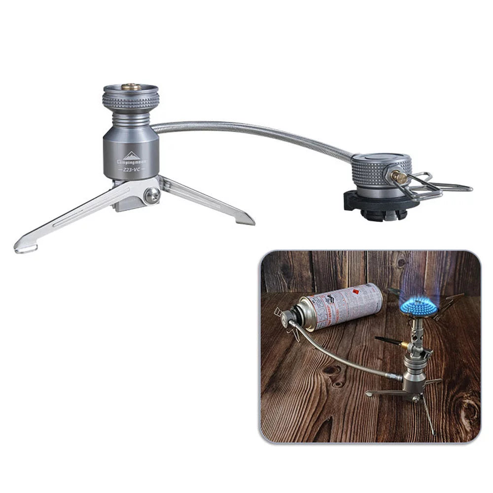 CAMPINGMOON Portable Camping Stove Connector, Tripod Butanes Canister Adapter Cooking Equipment for Camping