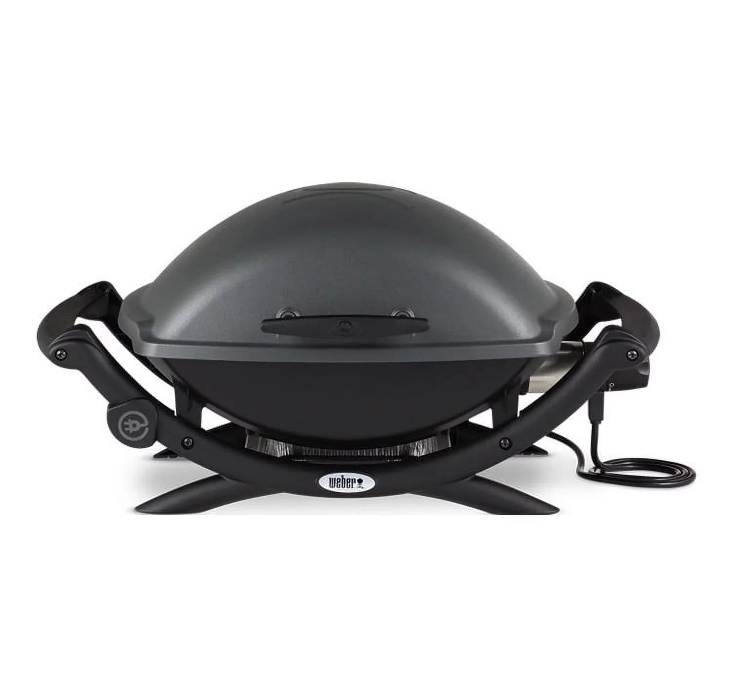 Weber Q 2400 Electric Grill (Black) with Grill Shield and Cart Bundle