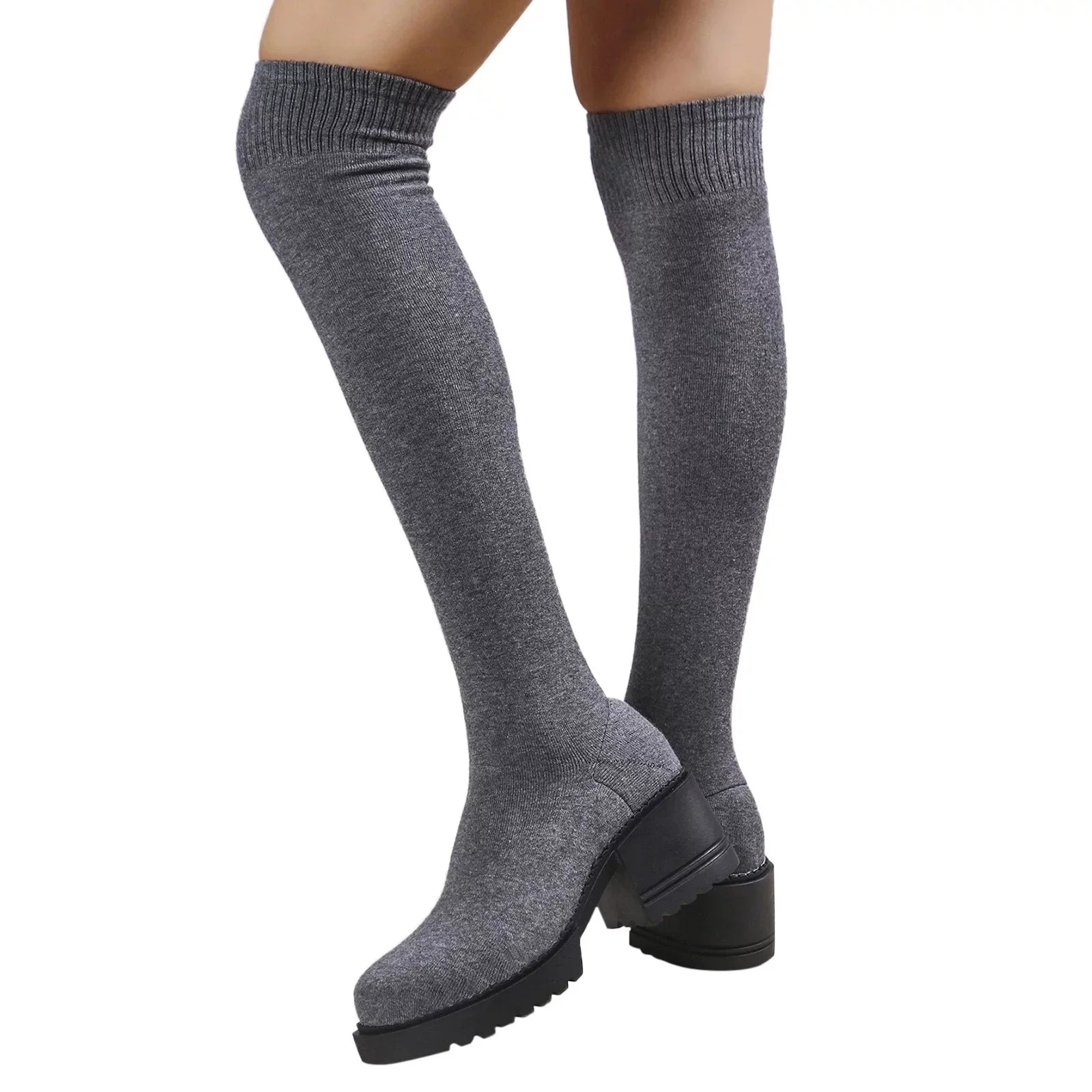 PMUYBHF Pull on Work Boots Women Minimalist Heeled Sock Boots Long Boots Ladies Knee Length Boots Latch Winter Boots for Women Waterproof Snow Size 11