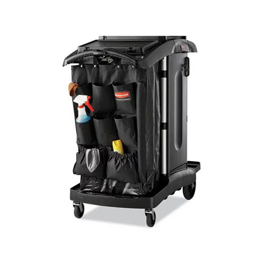 Fabric 9-Pocket Cart Organizer 19.75 x 1.5 x 28, Black