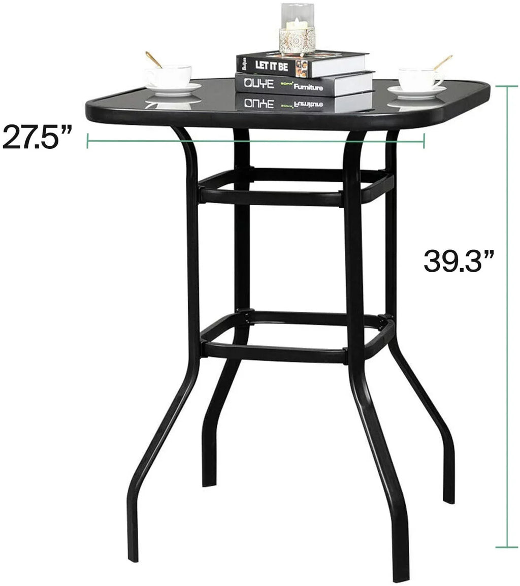 Irene Well Build With Light Weight Glass Bar Table For Backyard Use