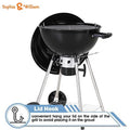 Sophia & William 18-inch Kettle Charcoal BBQ Grill with Porcelain-Enameled Lid and Bowl, Chromeplated Grate, Ash Catcher for Outdoor Picnic BBQ Patio Camping, Black