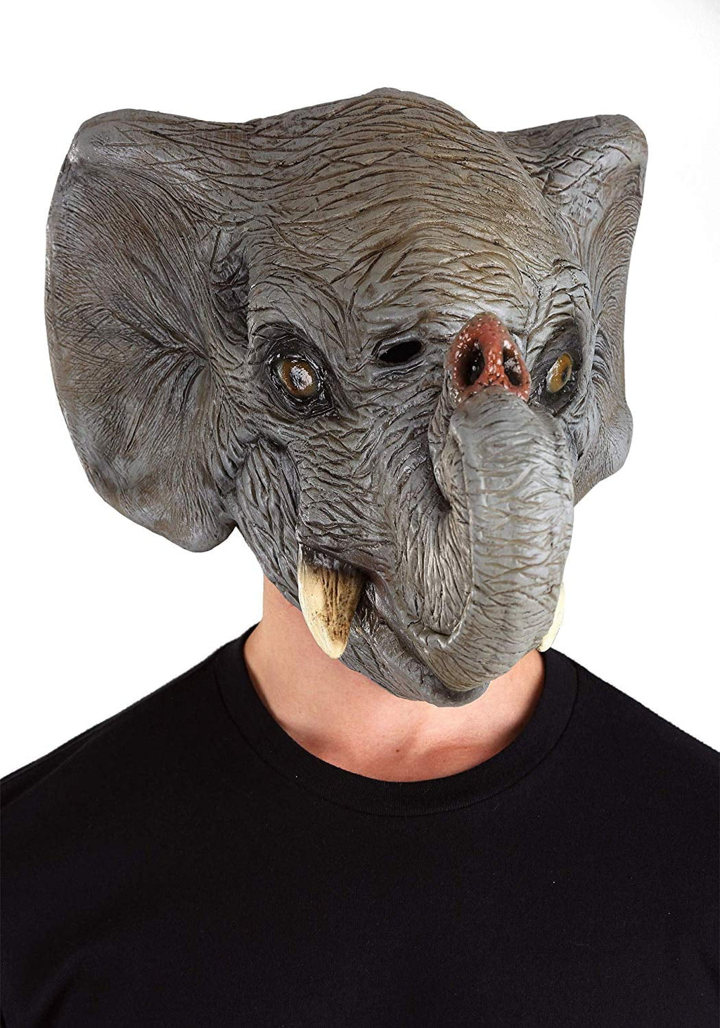Deluxe Elephant Head Latex Mask Full Overhead Grey Zoo Safari Wild Animal Adult