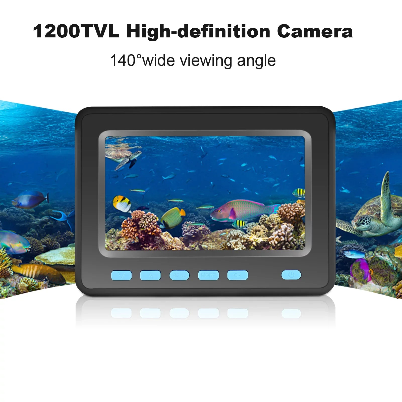 Underwater Fishing Camera with 4.3'' LCD - 20M/30M 1200TVL Fish Finder with 8PCS IR LED Night Vision for Ice and Vessel Fishing