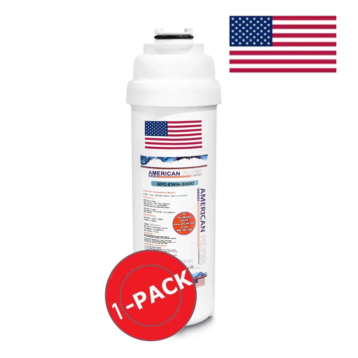 AFC Brand , Water Fountain Filter , Model # AFC-EWH-3000 , Suitable with WaterSentry® HTVZ8PV-NF - 1 Filters - Made in U.S.A.