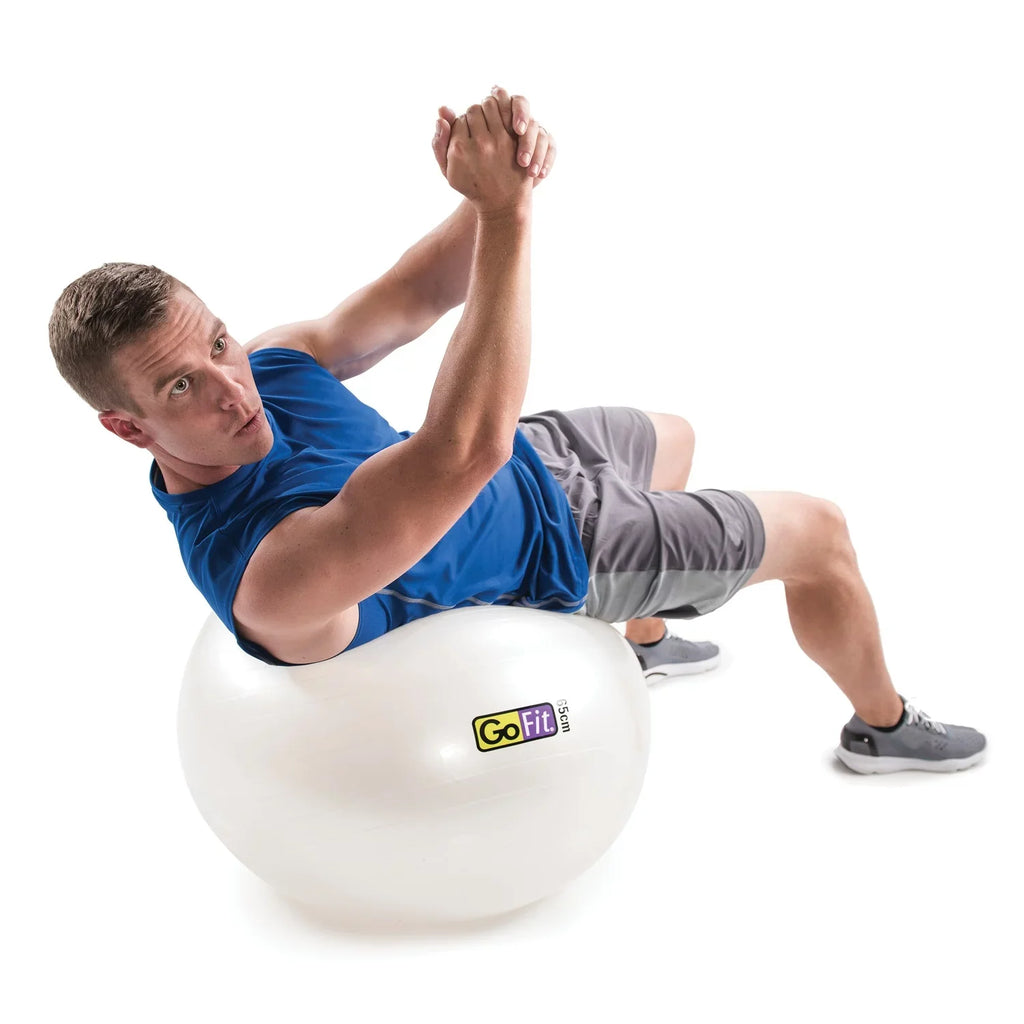 GoFit GF-65 Ball Exercise Ball with Pump (65 cm; White) and Omron HBF-514C Full-Body Composition Monitor Black Bathroom Scale