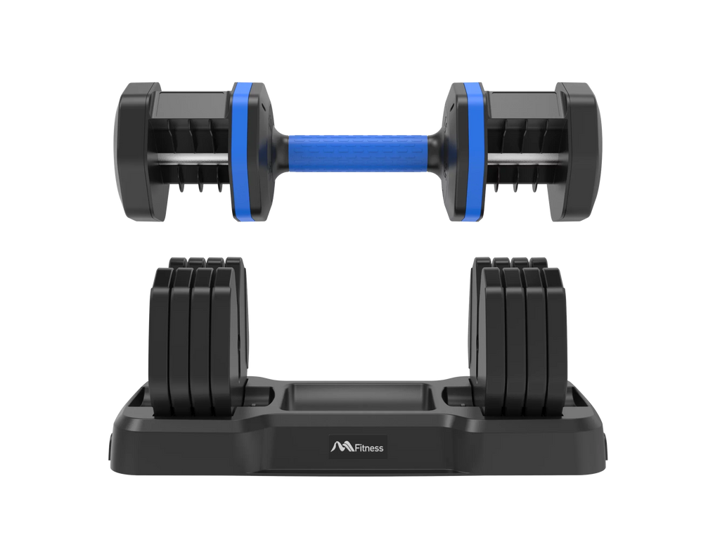 Adrinfly Adjustable Dumbbell - 55lb x2 Dumbbell Set of 2 with Anti-Slip Handle, Fast Adjust Weight by Turning Handle with Tray, Exercise Fitness Dumbbell Suitable for Full Body Workout