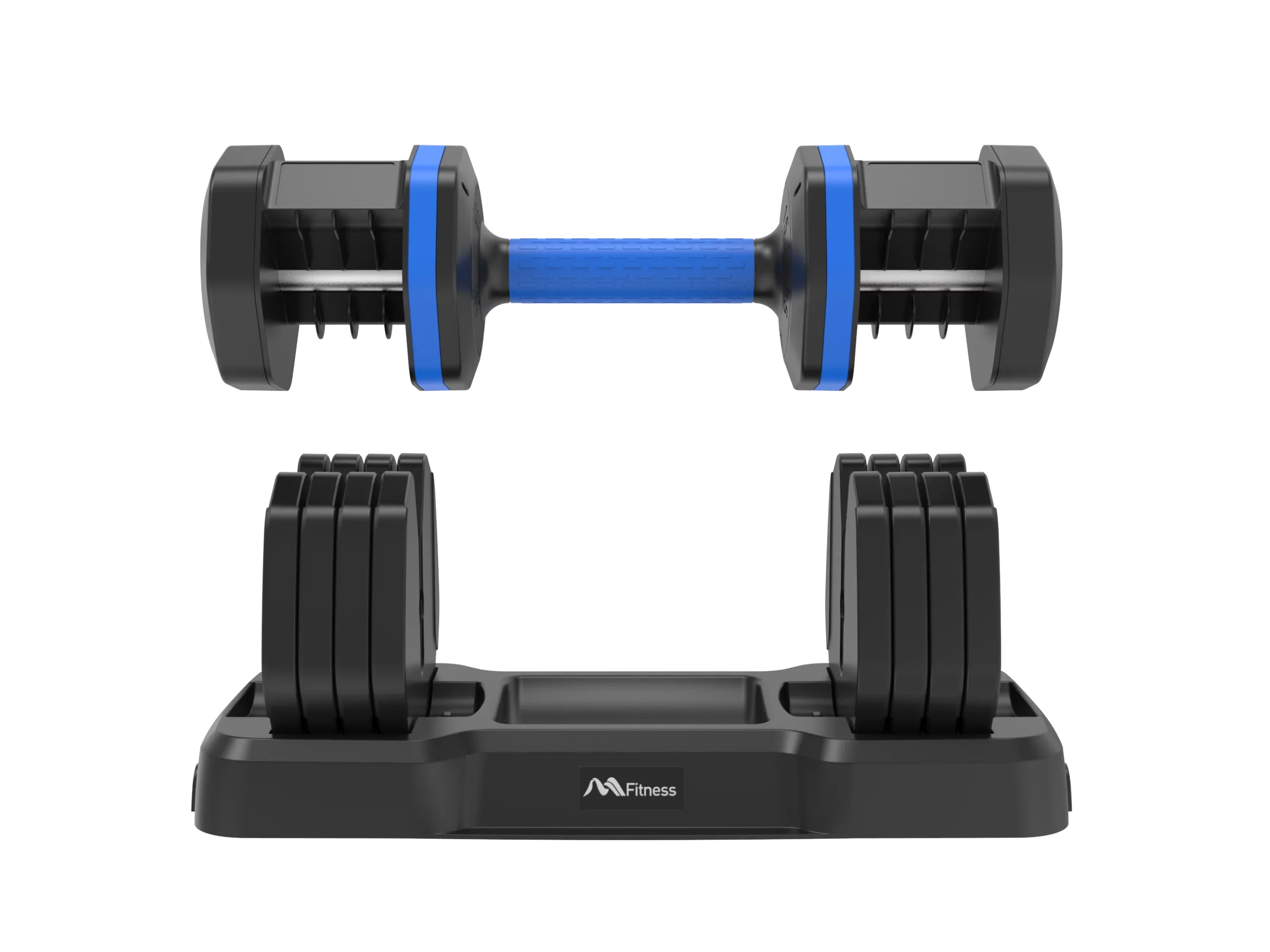 Adrinfly Adjustable Dumbbell - 55lb x2 Dumbbell Set of 2 with Anti-Slip Handle, Fast Adjust Weight by Turning Handle with Tray, Exercise Fitness Dumbbell Suitable for Full Body Workout