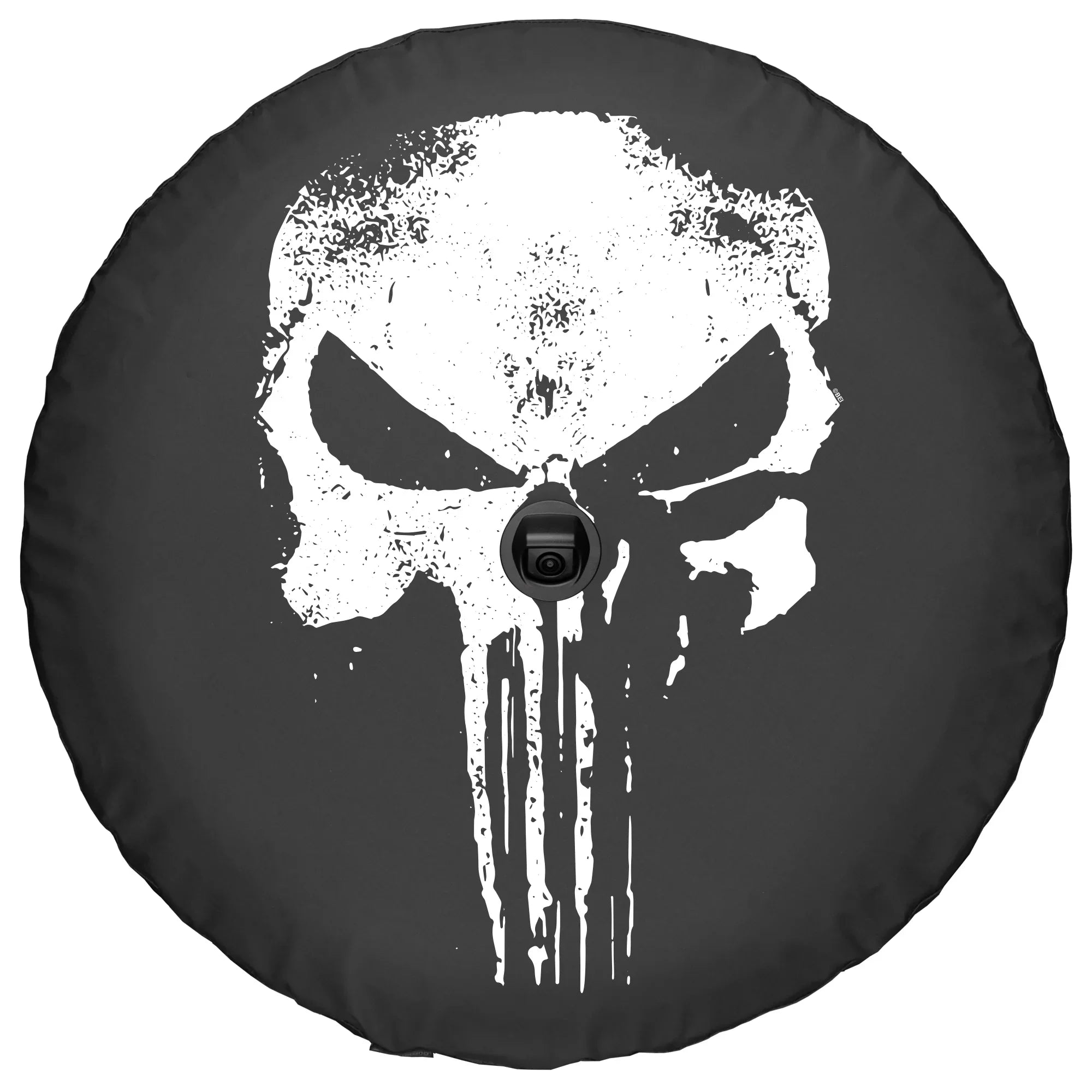 Boomerang - 33" Soft JL Tire Coating for Jeep JL Wrangler (w/ back-up camera) (2018-2020) - Rubicon - Distressed Punisher Skull