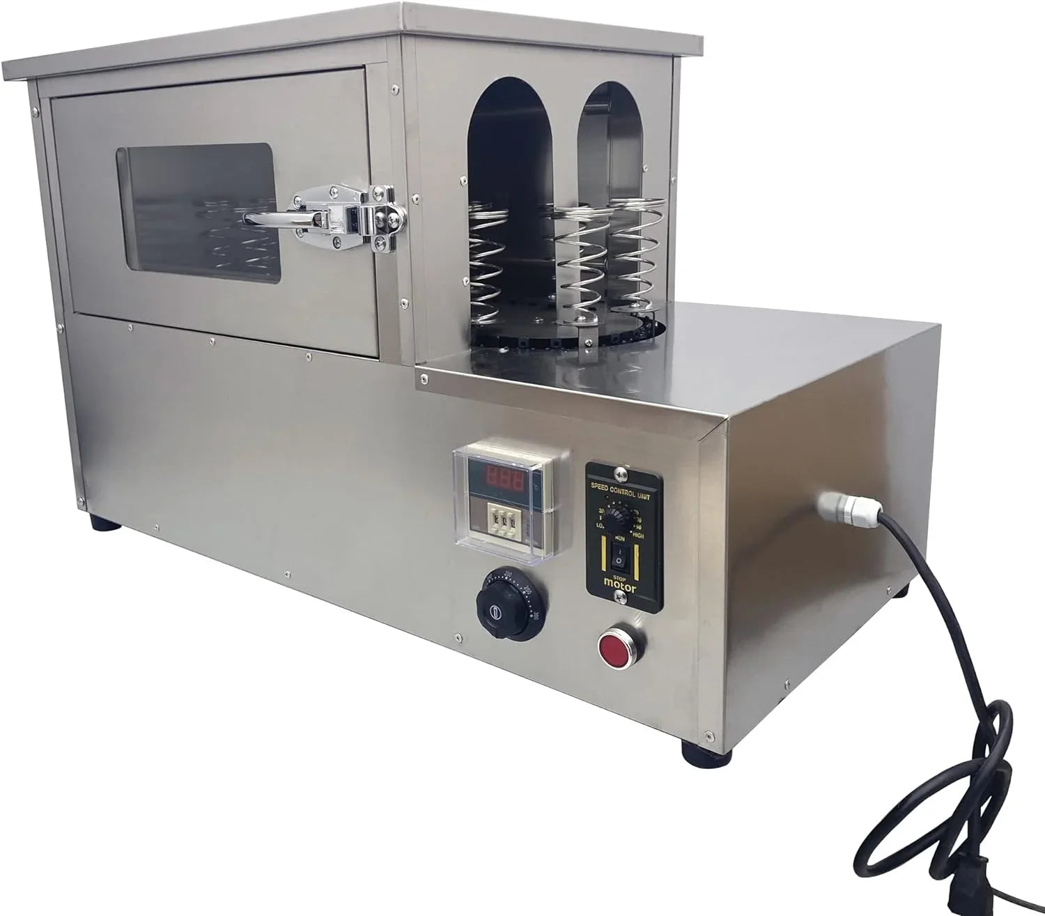 EQCOTWEA Commercial Rotational Pizza Oven Toaster with 12pcs Pizza Cone Bases for Margherita Pie Pizza Stainless Steel