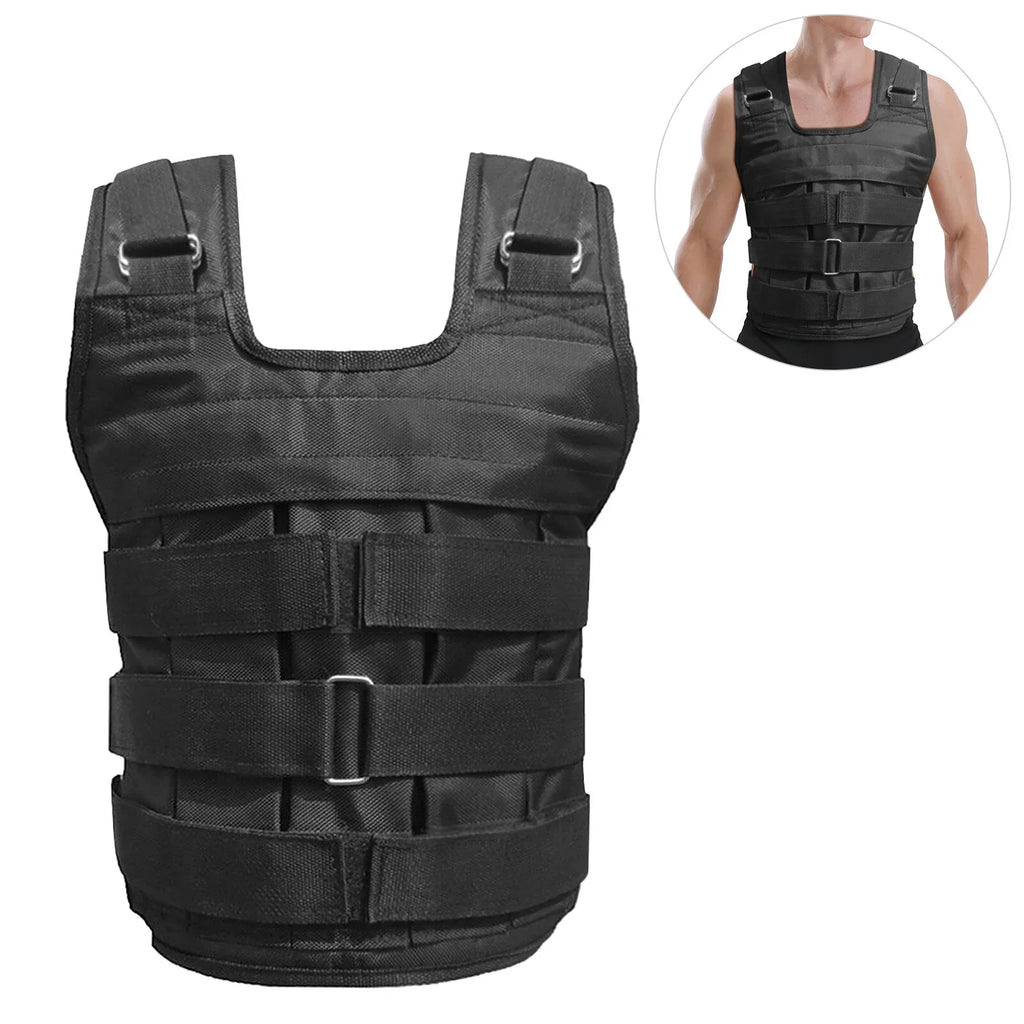 FlyFlise Adjustable Weighted Vest Weight Jacket Oxford Exercise Weight Loading Cloth Strength Training 50kg Max. Load (Empty)
