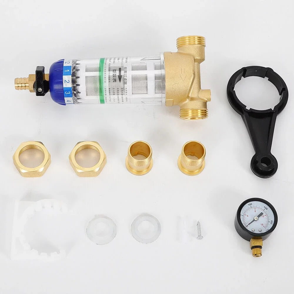 Reusable Sediment Water Filter Spin Down Mesh System 50℃ Water Filter 3/4" Inch
