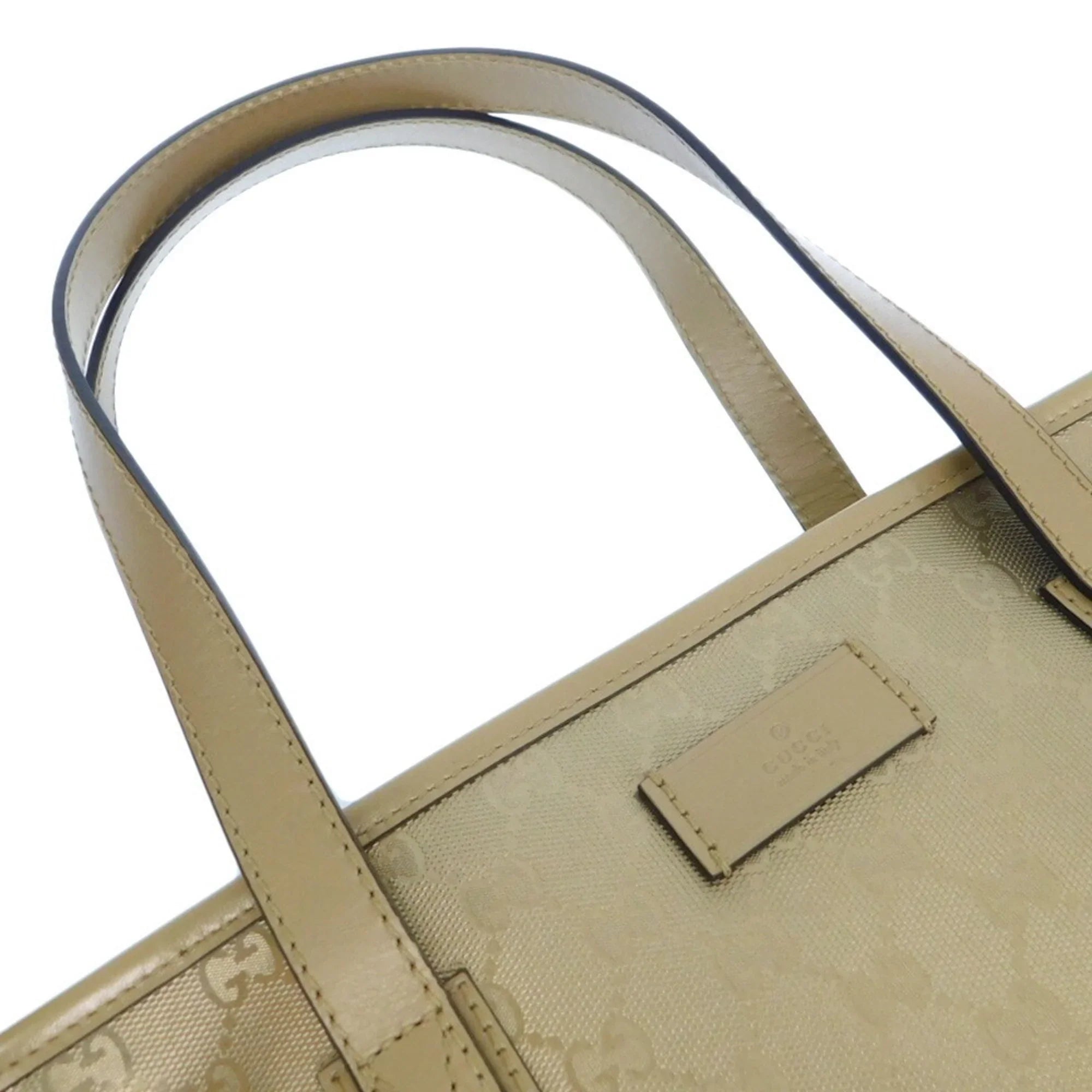 Pre-Owned GUCCI GG Implement Handbag Tote Bag Gold 211138 002123 (Like New)