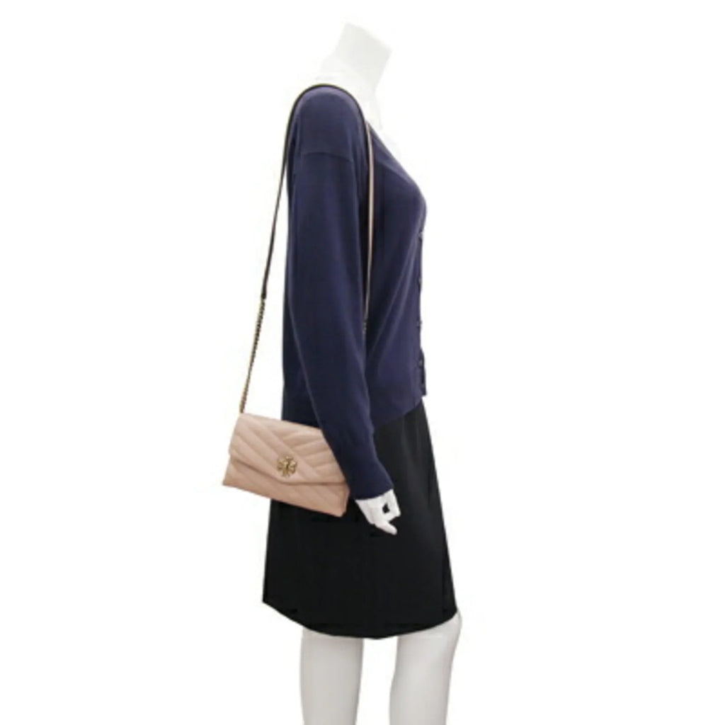 Pre-Owned Tory Burch Shoulder Kira Chevron Chain 64068 Beige Leather Women's TORY BURCH (Good)