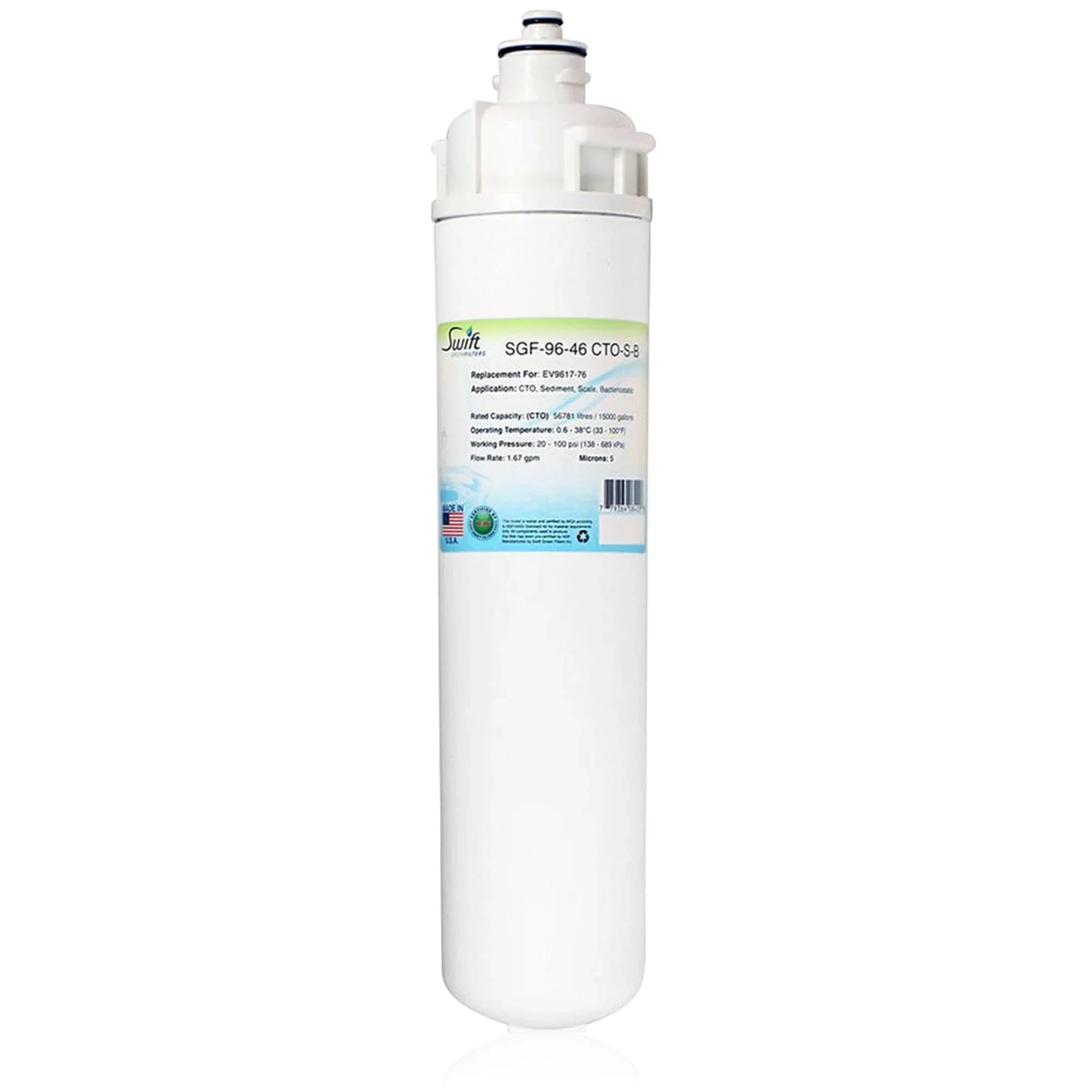 Swift Green Filters SGF-96-46 CTO-S-B Fitting Commercial Water Filter for EV9617-76, Made in USA (Pack of 2)