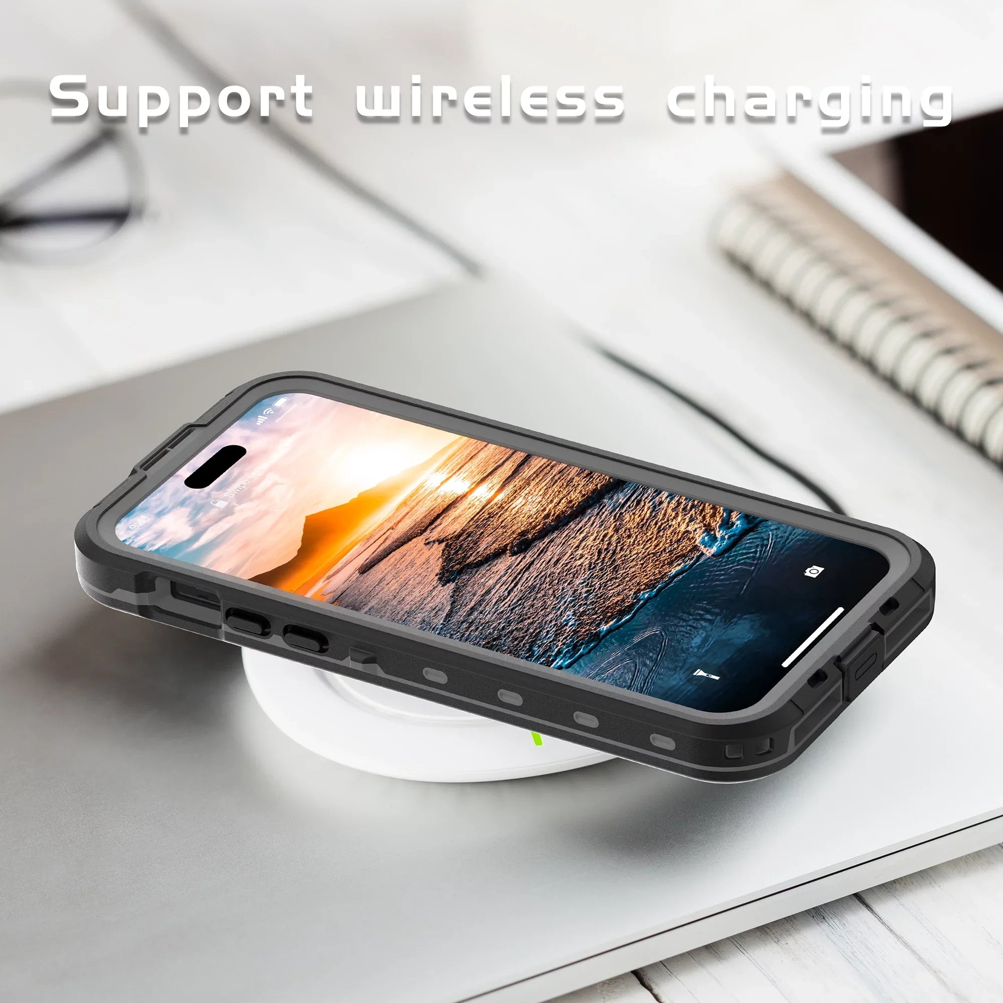 ELEHOLD for iPhone 15 Plus Waterproof Case, Built-in Screen Protector Full-Body Rugged Shockproof Military Drop Proof IP68 Underwater Heavy Duty Magnetic Case for iPhone 15 Plus - 6.7inch,Black