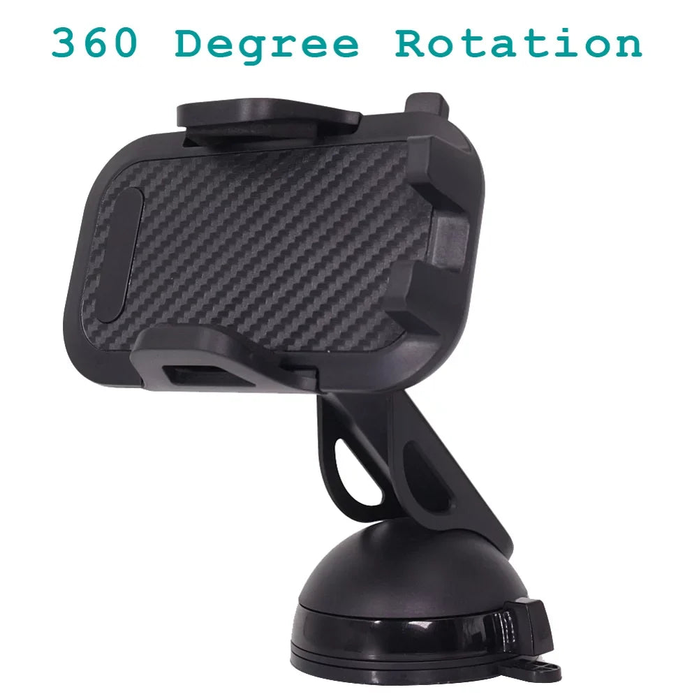 Windshield Dash Car Mount w 2-Port USB 30W Fast Charger for Samsung Galaxy Note 9 8 A9 A50 - Sonim XP8 XP3 - Xiaomi Mi 9 - ZTE ZMax Pro Z981, Max XL, Grand X4 X3 X Max 2, Champ, Blade Z Max