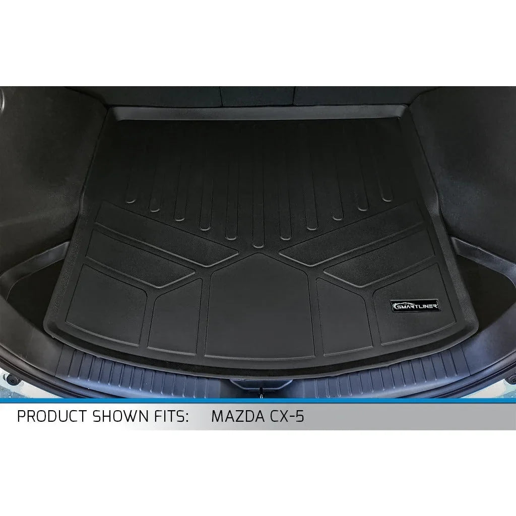 SMARTLINER All Environment Custom Fit Cargo Trunk Liner Floor Mat Black Matching With 2022-2023 Mazda CX-5 (Cargo Liner Only Fits with Cargo Tray in Upper Position)