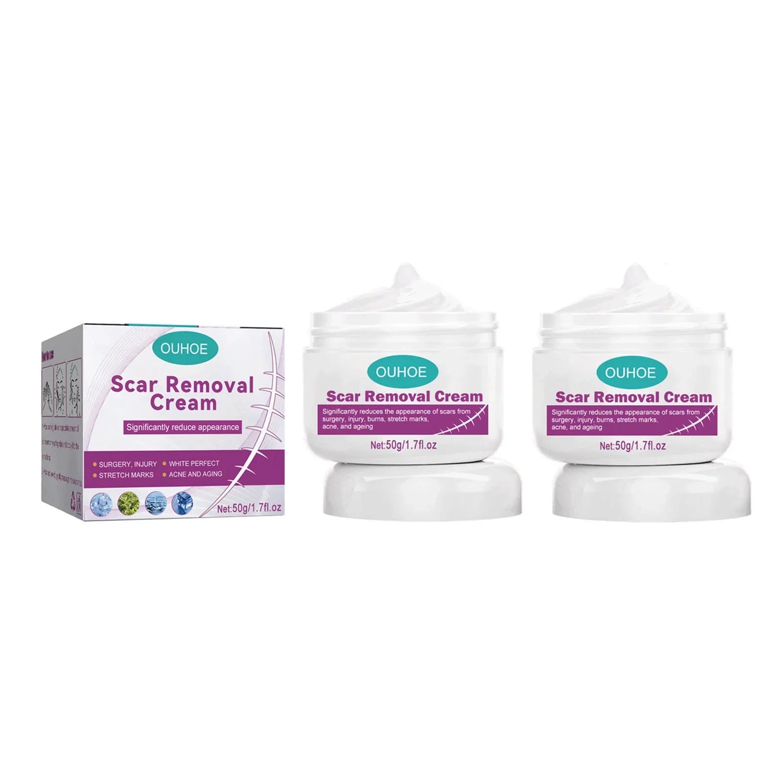 2PCS Scar Removal Cream Scar Repair Cream Scar Removal and Skin Repair 50ml