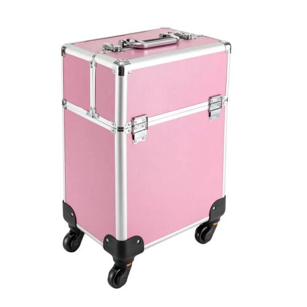 Rolling Extendable Makeup Case Cosmetic Train Box Trolley Large Storage Space