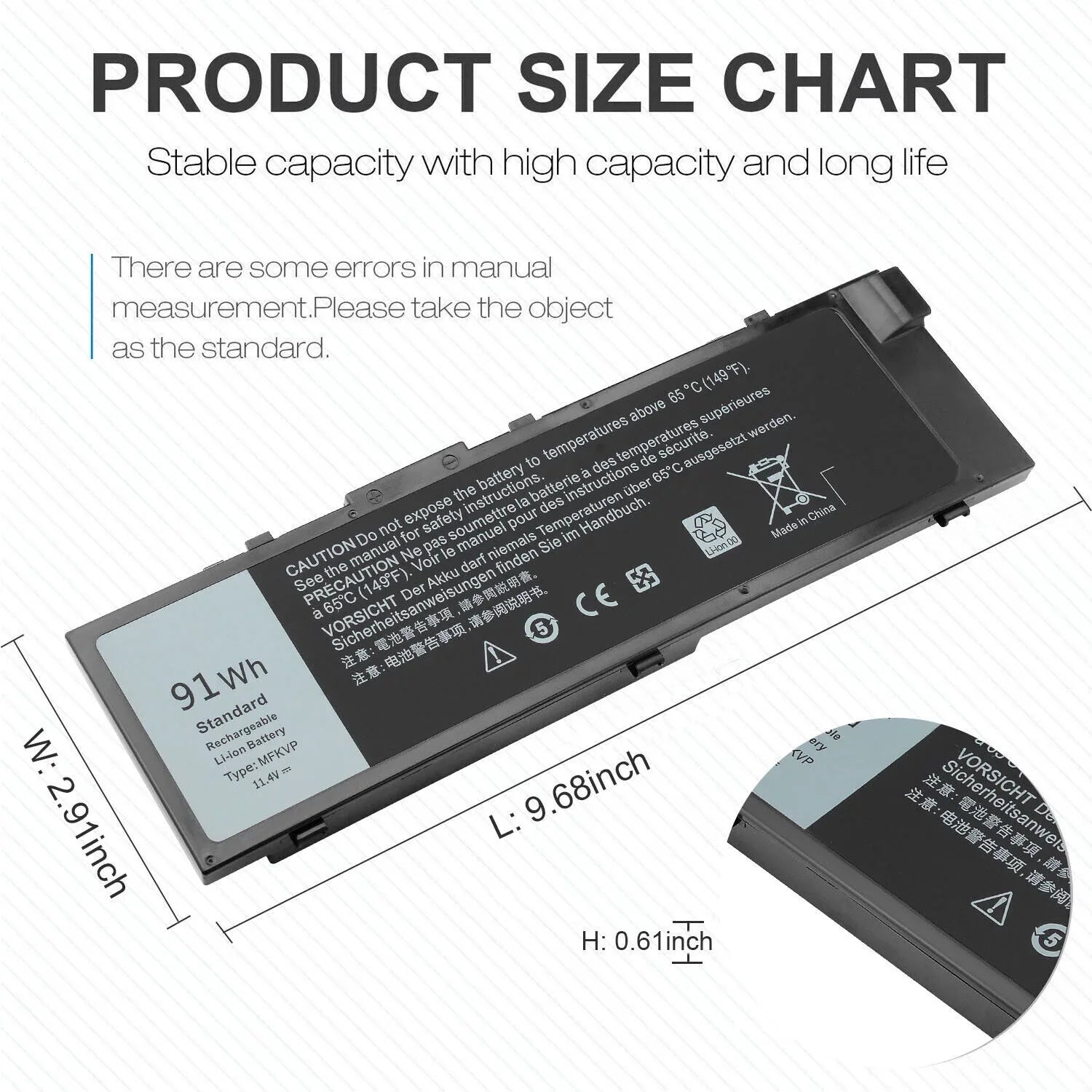 MFKVP Battery For Dell Precision 7520 7720 7510 7710 17-7710 T05W1 M28DH 0FNY7