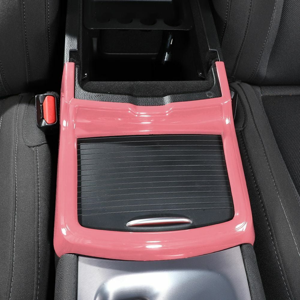 Teledu Inner Central Console Cup Holder Panel Trim Shield + Pink