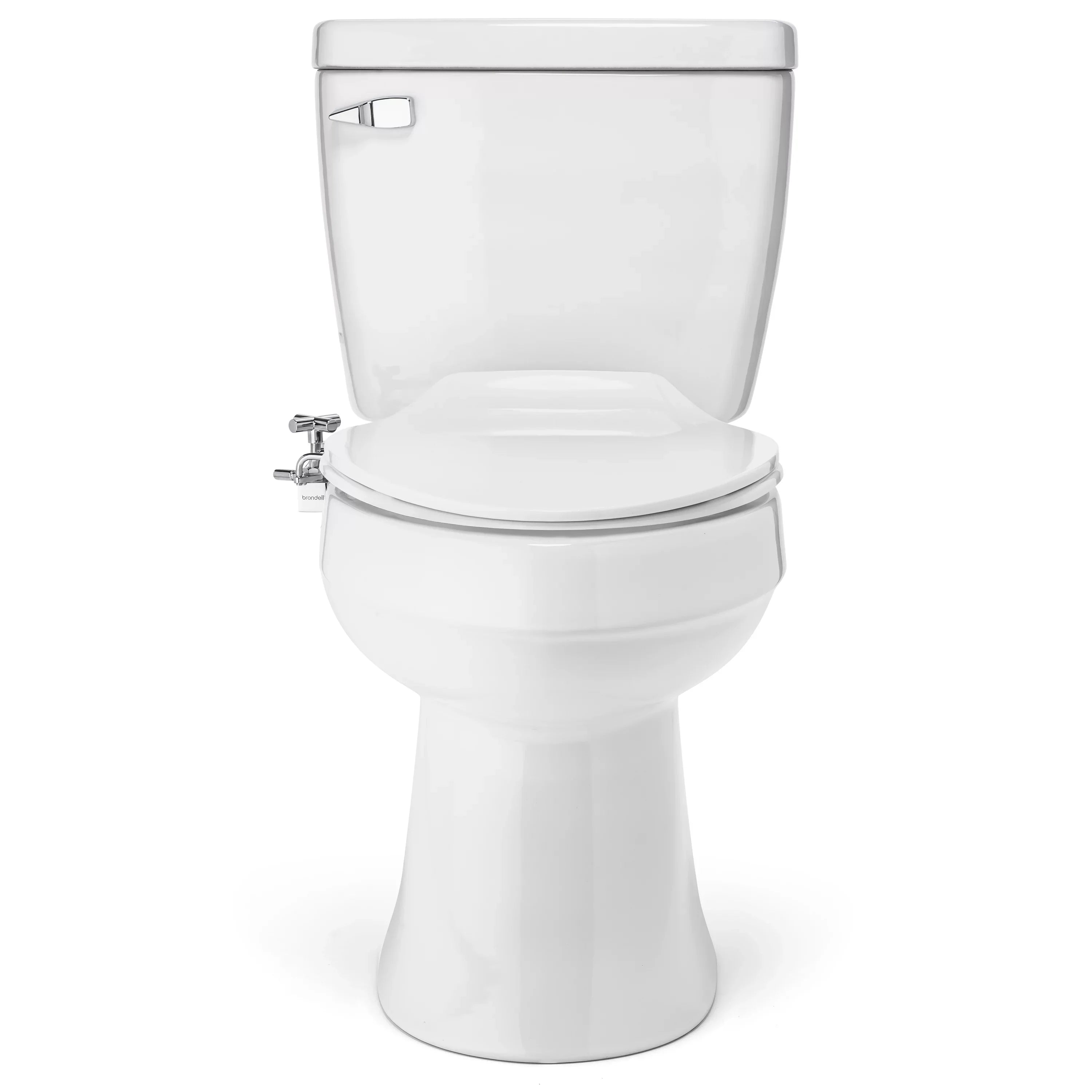 Brondell Side-Mounted All Metal Attachable Bidet with Adjustable Spray Wand, Ambient Temperature in Silver