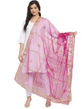 eloria Floral Magenta Woman's Indian Ethnic Chunni, Dupatta, Stole, Scarf Shawl Wrap