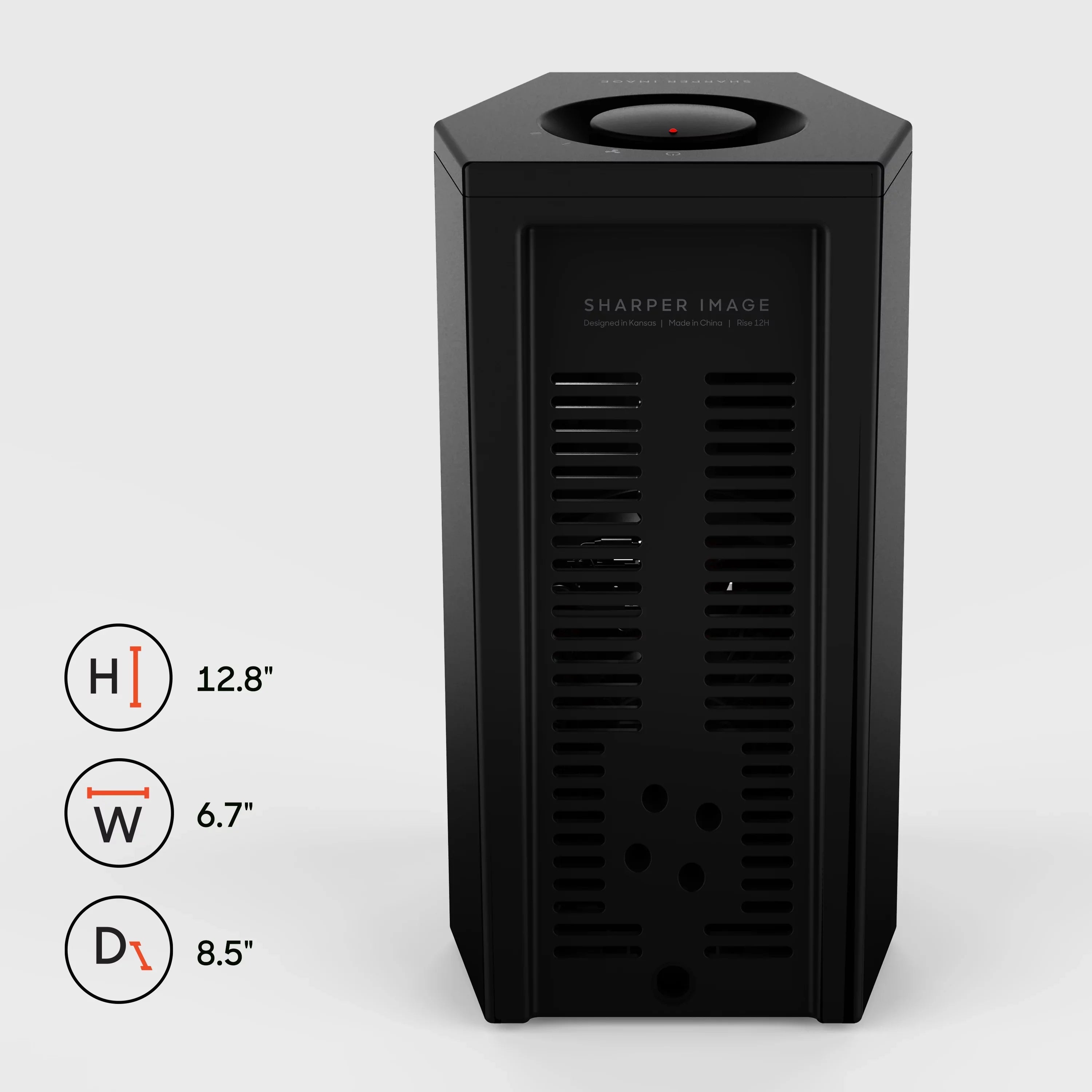 Sharper Image Rise 12H Personal Tower Heater, 2 Heat Settings, Black, New