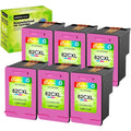 GREENCYCLE 62XL Ink Cartridges Replacement for HP High Yield 62 XL Fitting with Envy 5540 5640 5660 7644 7645 OfficeJet 5740 8040 OfficeJet 200 250 (6 Tri-Color)