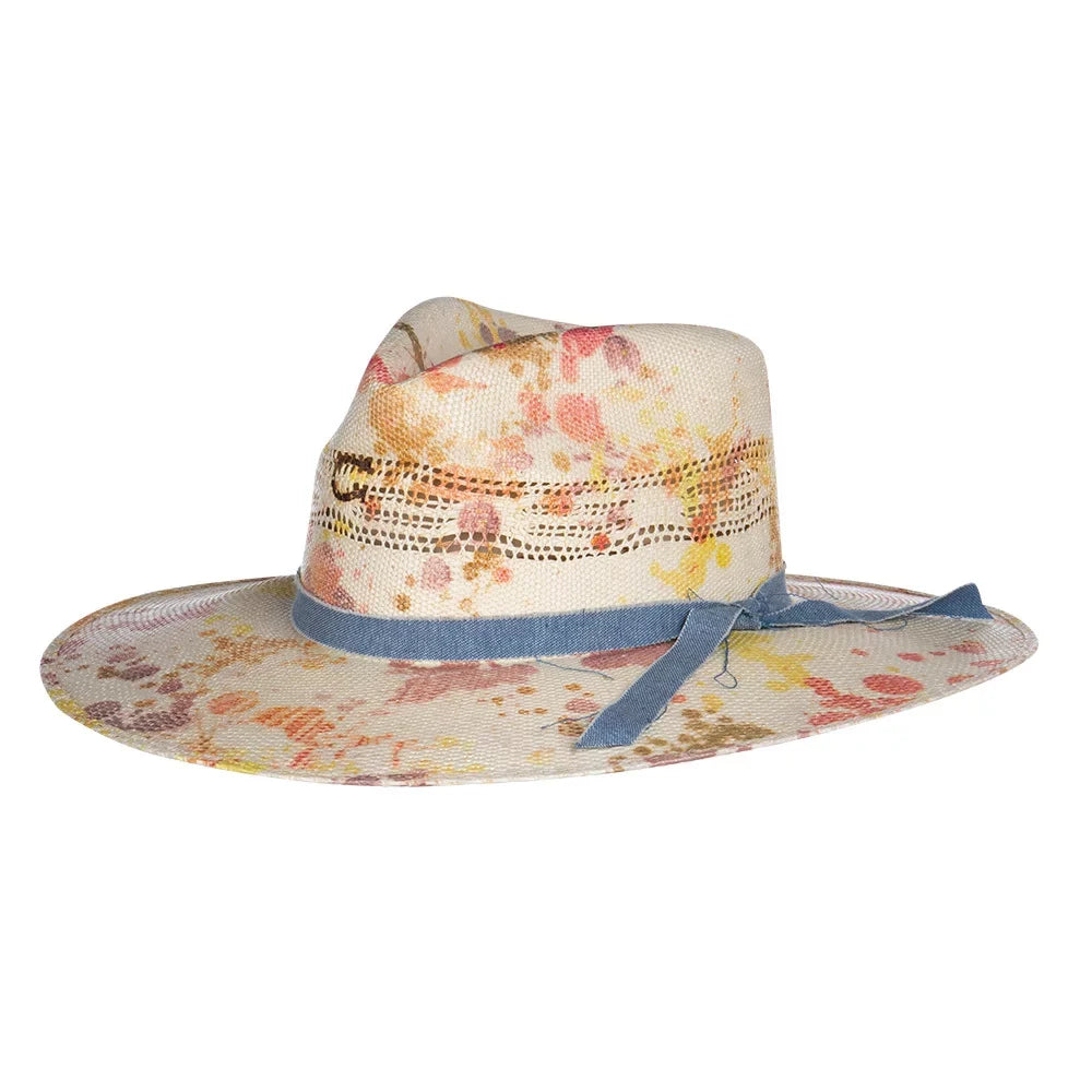 Charlie 1 Horse Womens Big Splash Splattered 3 3/4` Brim Fashion Hat XL Multi