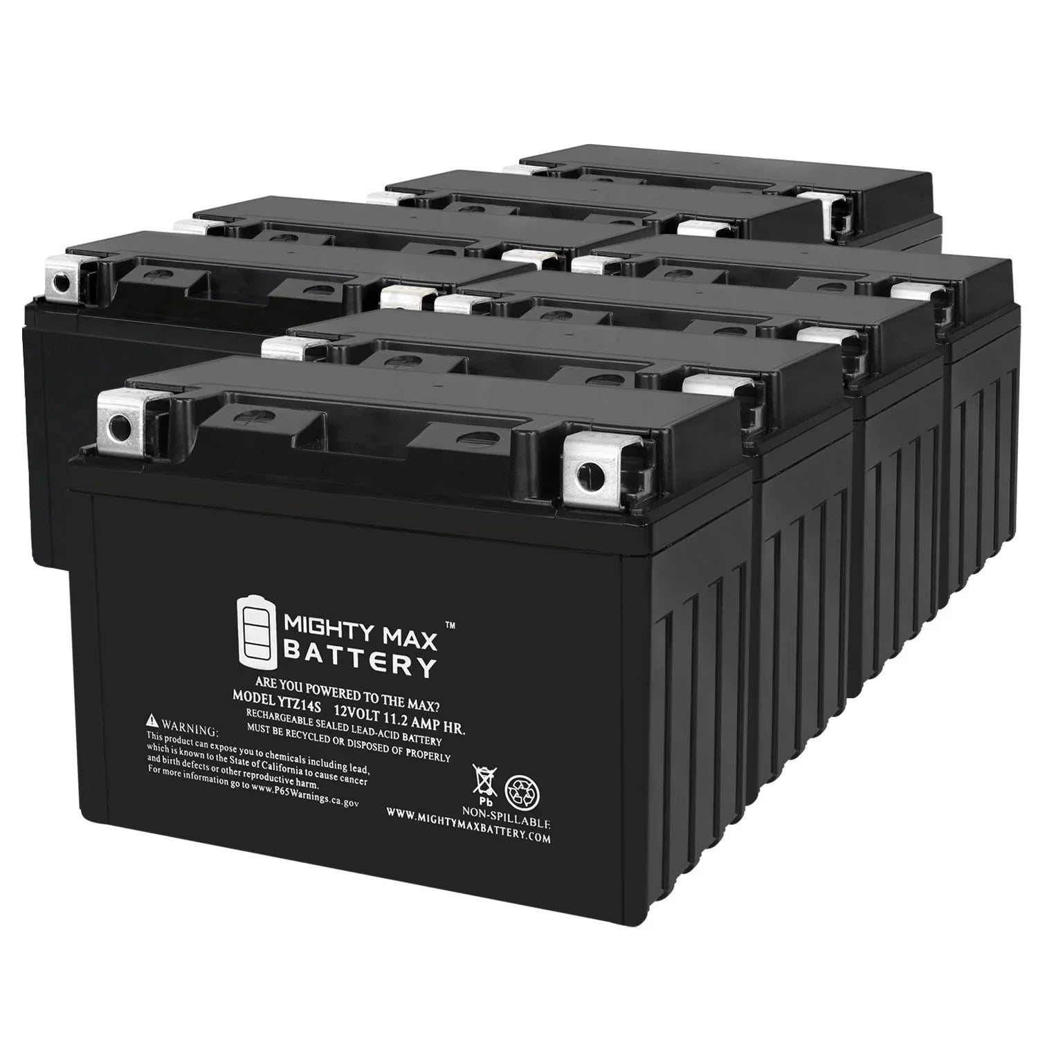 YTZ14S 12V 11.2AH Replacement Battery Suitable with Protek ETZ14S - 8 Pack