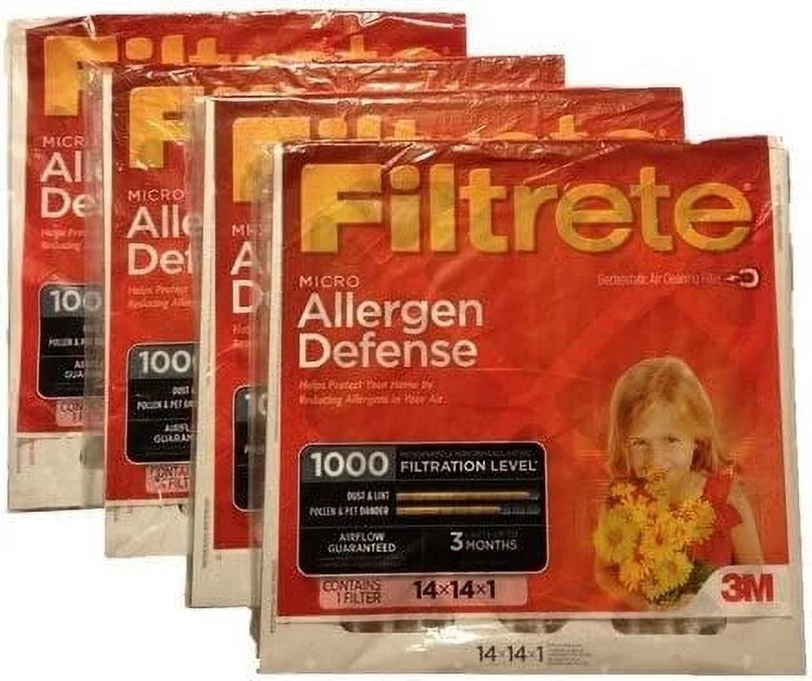 Filtrete Micro Allergen Defense Filter, 14 x 14 x 1-Inches, 4-Pack