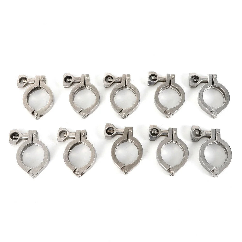 10PCS Stainless Steel Quick-loading Clamp for Machine Tools，Ships, Sewage Treatment Water Oil Gas for Soft or Hard Pipe Links