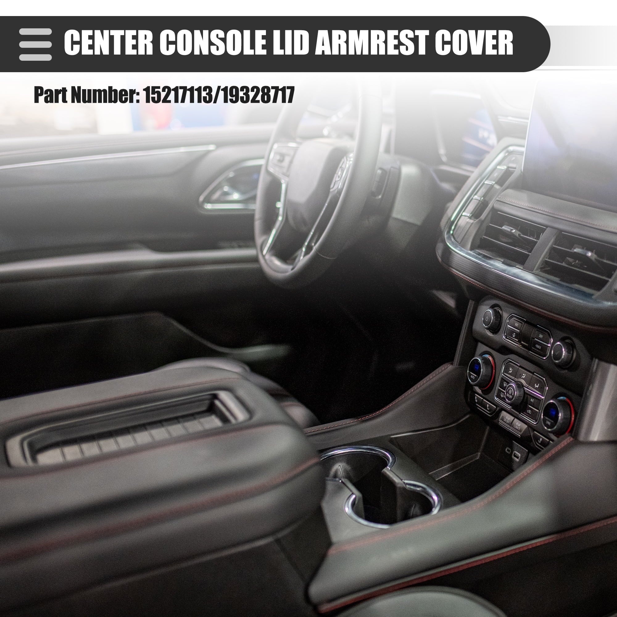Center Console Lid Armrest Shield for Chevy Silverado 1500 2500HD 3500HD 2007-2013 No.19328717 Gray