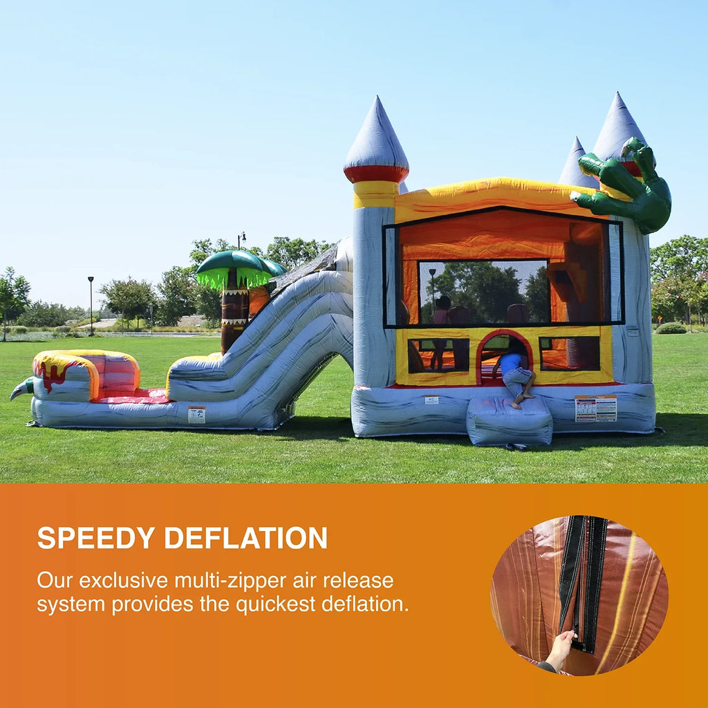 JumpOrange Commercial Grade Bounce House Water Slide for Kids and Adults (with Pool and Blower), T-Rex