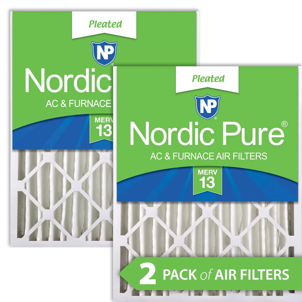 Nordic Pure 20x25x4 (3 5/8) Pleated MERV 13 Air Filters 2 Pack