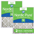 Nordic Pure 20x25x4 (3 5/8) Pleated MERV 13 Air Filters 2 Pack