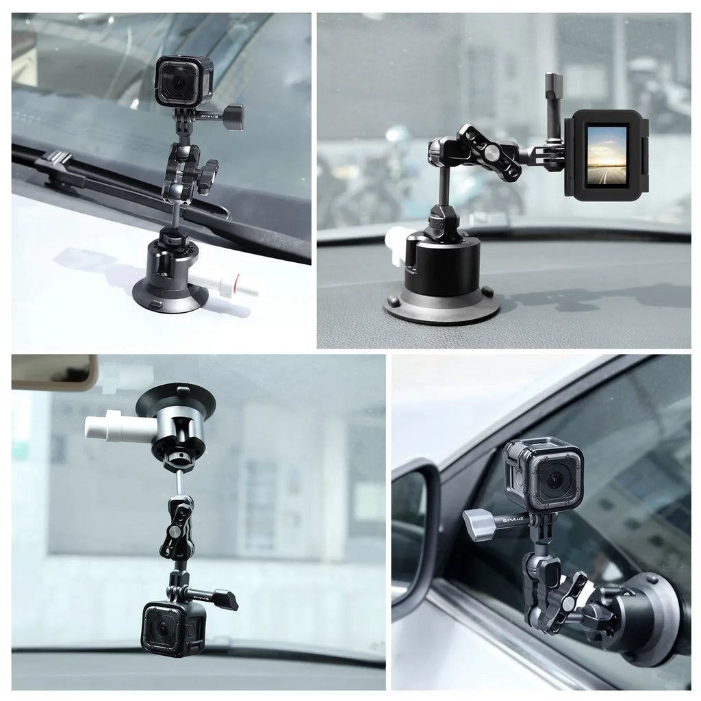 Anself Suction Cup Mount for Camera, Car Bracket Dual 360° Ballheads Replacement, Matching with 11/10/9/8, Osmo 3/2