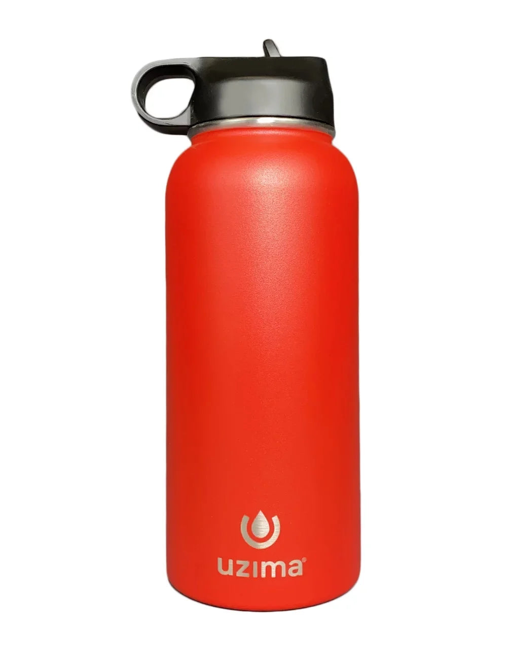 Uzima - Z-Source Filtered Water Bottle for Hiking, Backpacking, Camping, and Travel. Water Purification on the Go. Large 32oz Capacity with Double-Walled Stainless Steel Exterior .(Red)