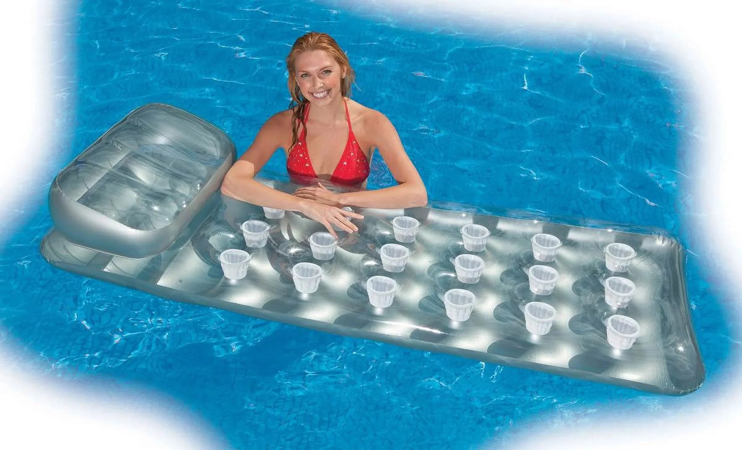 Intex 18-Pocket Mattress Suntanner Pool Lounger w/ Headrest (4 Pack) | 58894EP