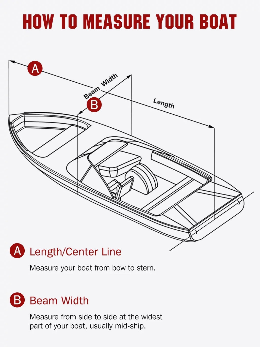 AngLink 17 - 19 ft Waterproof Watercraft Coating - Heavy Duty 600D Polyester Oxford All Climate Protection Bass Runabout Vessel Wrap Resilient and Trailerable, Fit for Fishing Vessel V-Hull TRI-Hull | Black