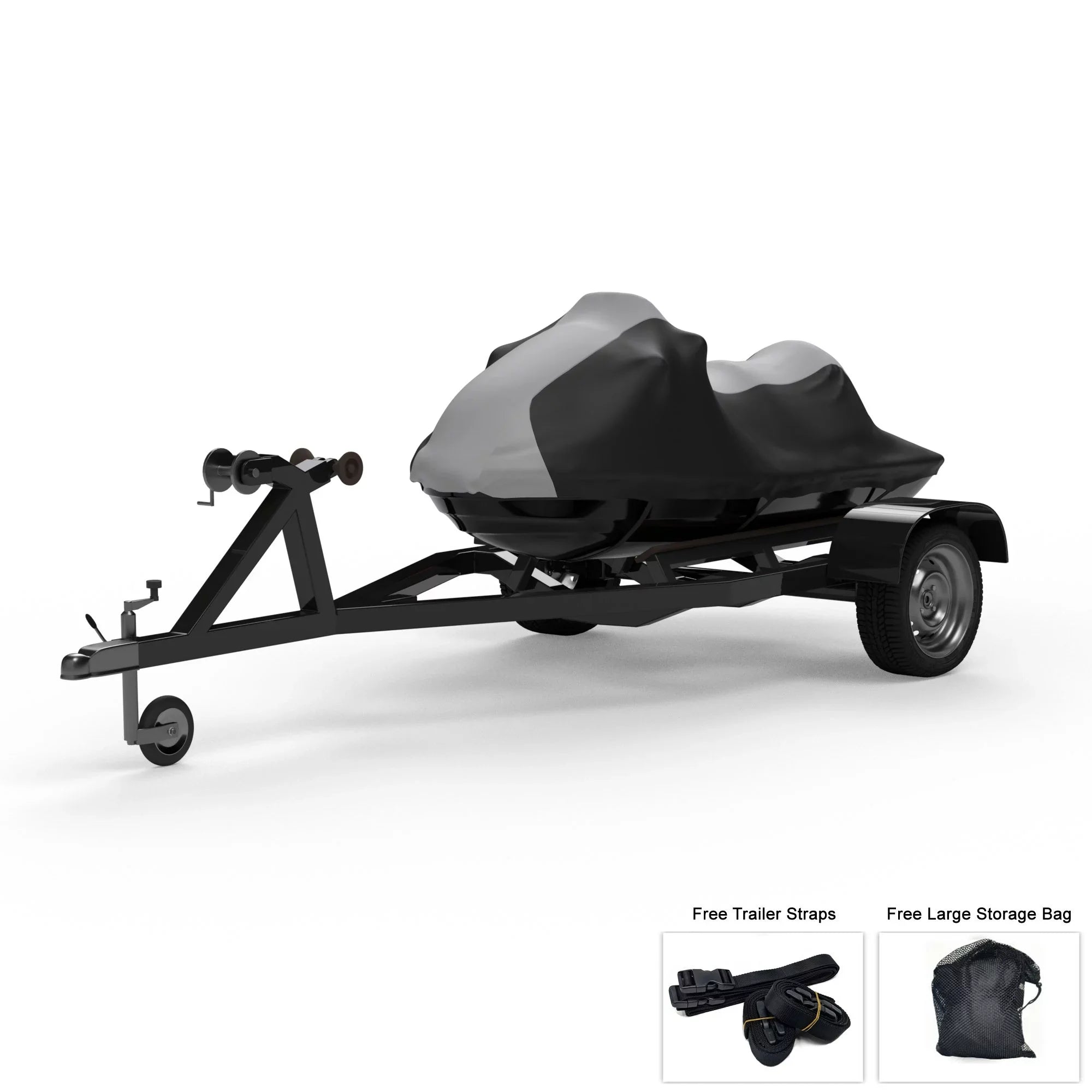 Climate Jet Ski Protection For SEA DOO GTi 1997-2000 - GRAY / Black Color - All Environment - Trailerable - Protects from Rain, Sun, UV Rays, And More! Includes Trailer Straps And Storage Bag