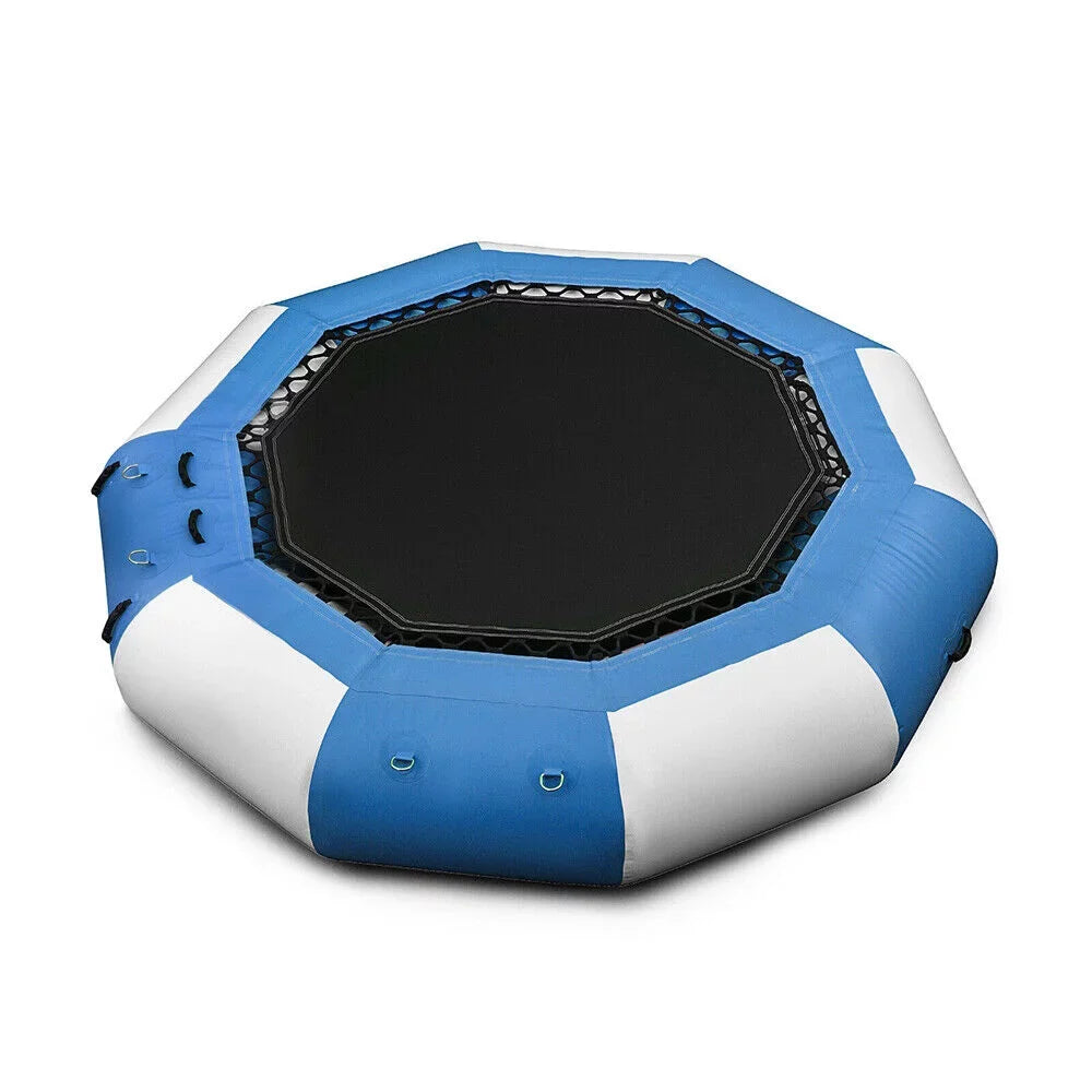 DENEST 17-ft Inflatable Water Trampoline Swimming Pool Lake Bounce Floating Island Water Sport Blue Max Capacity 400kg/ 880lbs