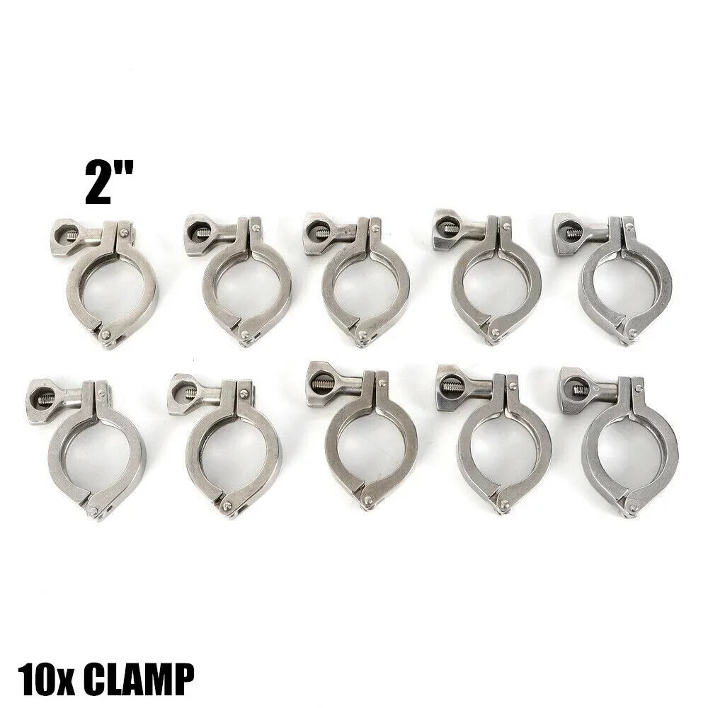 10PCS Stainless Steel Quick-loading Clamp for Machine Tools，Ships, Sewage Treatment Water Oil Gas for Soft or Hard Pipe Links