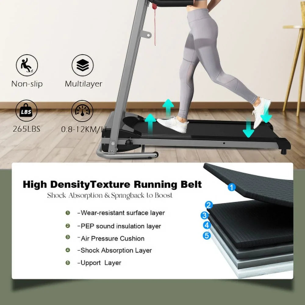 Yone jx je Home Foldable Treadmill, Treadmill for Home/Gym/Small Apartment, with 15 Preset or Adjustable Programs, with LED Monitor and Cup Holder and Safety Lock, 250 LB Capacity