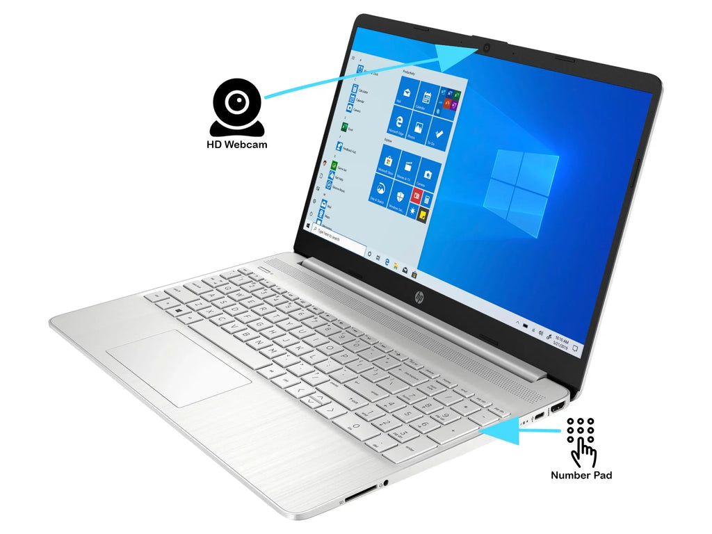 HP 15 Notebook, 15.6" HD Display, Intel Core i5-1135G7 Upto 4.2GHz, 32GB RAM, 512GB NVMe SSD, HDMI, Card Reader, Wi-Fi, Bluetooth, Windows 10 Pro